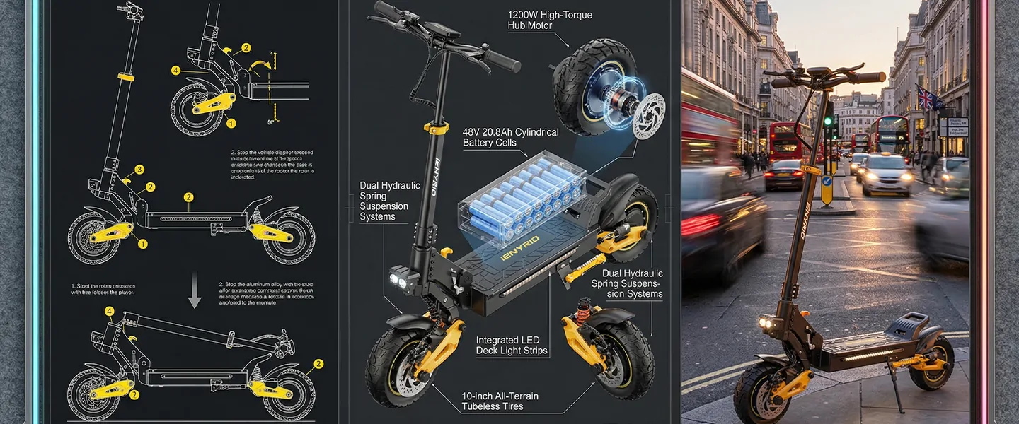 iENYRID ES1 Dual-Motor Electric Scooter Teardown Diagram