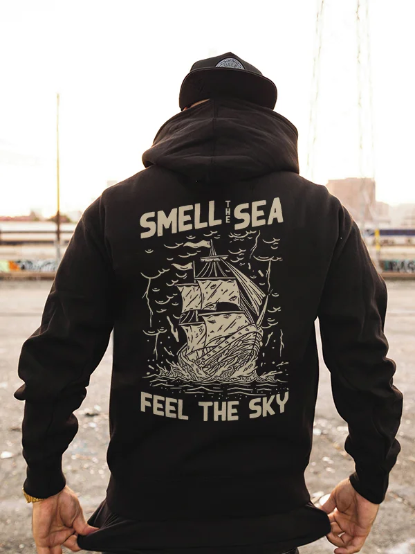 Smell The Sea Feel The Sky Printed Men's Hoodie