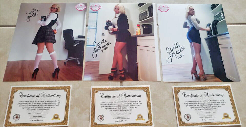 Lot of 3: Carrie LaChance Autographed/Signed Sexy 8x10 Photo Poster painting +COA's for each