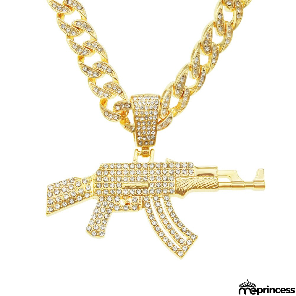 Men's Zinc Alloy Link Chain Hip-Hop Rhinestone Geometric Necklace