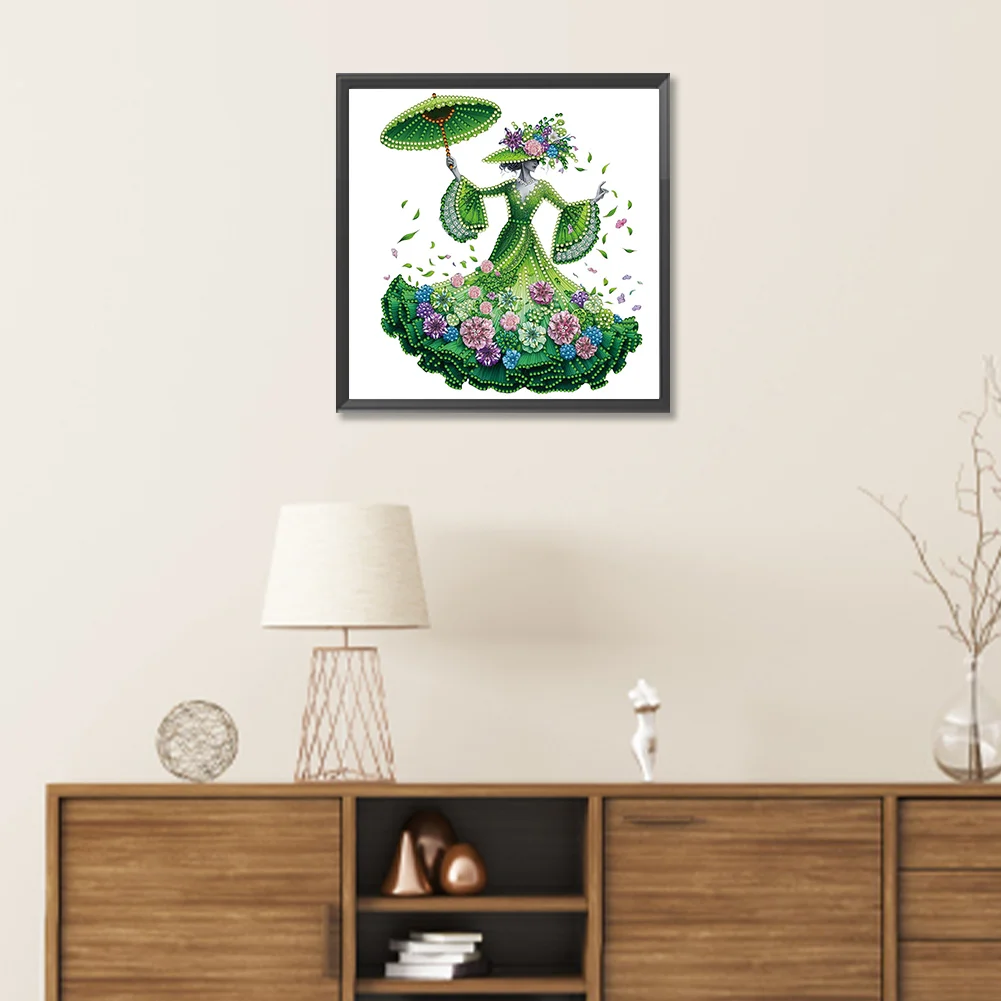 Diamond Painting - Partial Special Shaped Drill - Elegant Lady(Canvas|30*30cm)