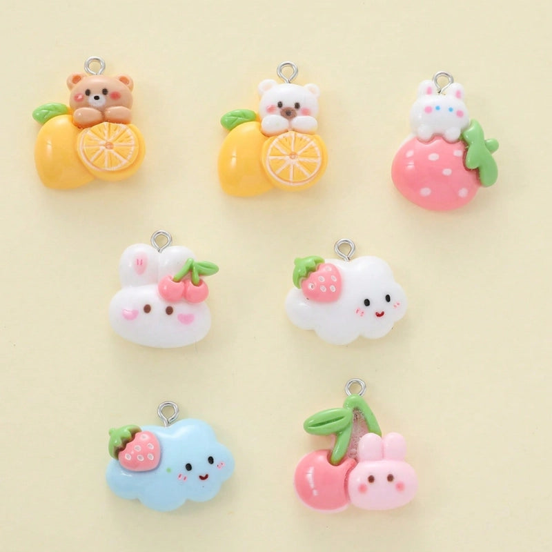 7 Pieces Diameter 3mm Hole Under 1mm Resin Animal Pendant