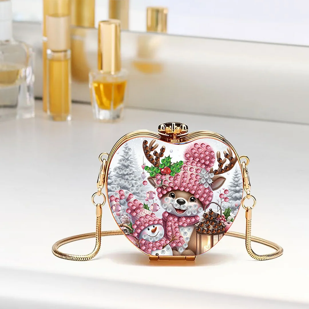 Deer DIY Acrylic Love Art Diamond Painting Coin Purse with Chain for Women Girl