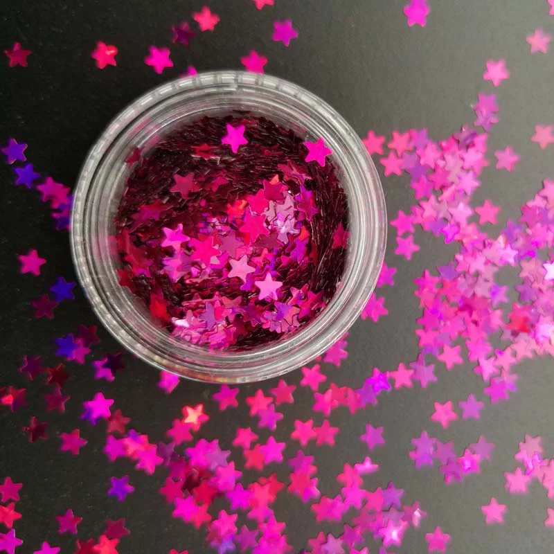 3mm Sequins DIY Flat Five-pointed Star Moon Sequin Paillettes Sewing Craft DIY Laser Silver Nail Sequin Accessories Decorations