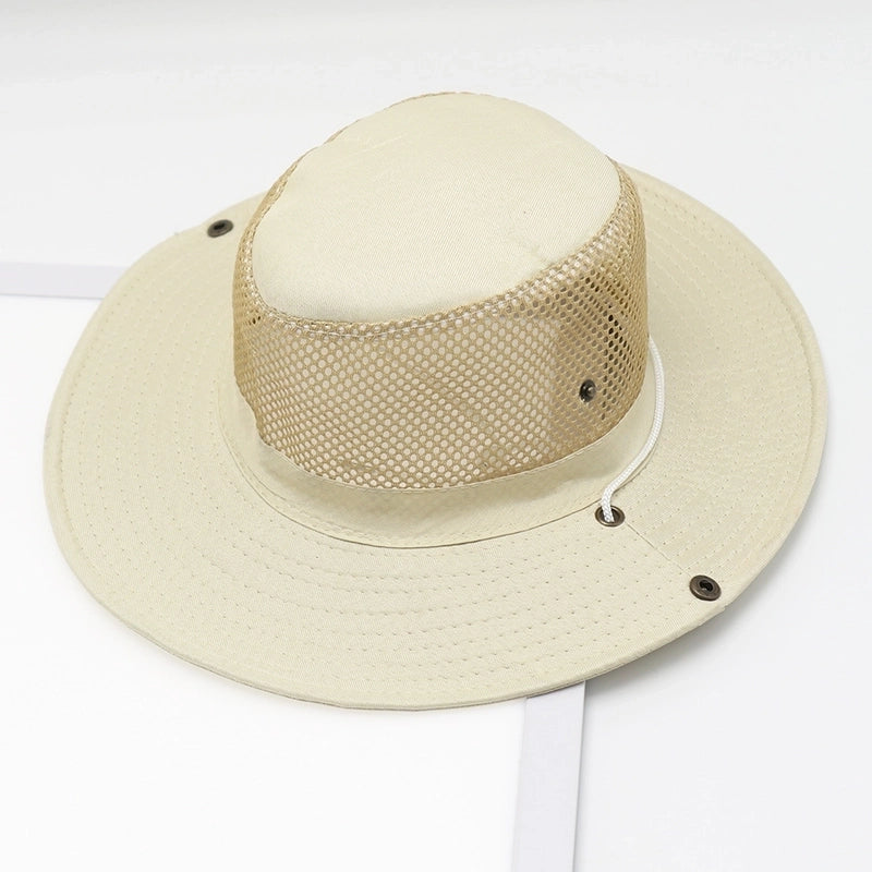Men’s Minimalist Solid Color Big Eaves Straw Hat