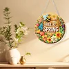 (US Only)Acrylic 2D Flat Hello Spring DIY Hanging Diamond Art Kits Wall Door Decoration
