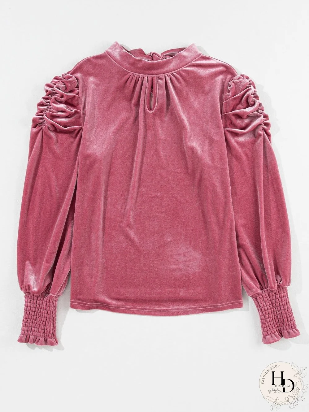 Solid Color Chiffon Loose V-Neck Long Sleeve T-Shirt