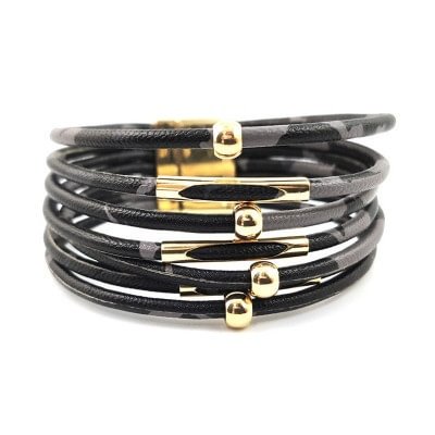 Leopard Leather Bracelets For Women 2019 Fashion Bracelets & Bangles Elegant Multilayer Wide Wrap Bracelet Jewelry