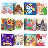 12pcs DIY Partial Drills Diamond Painting Greeting Cards Thanks Postcards