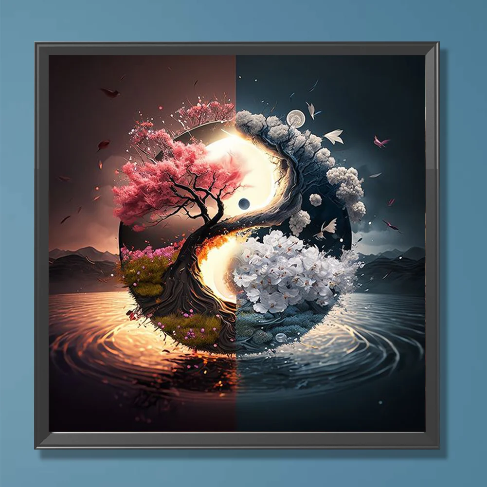 Diamond Painting - Full Round Drill - Yin Yang Tree(Canvas|30*30cm)