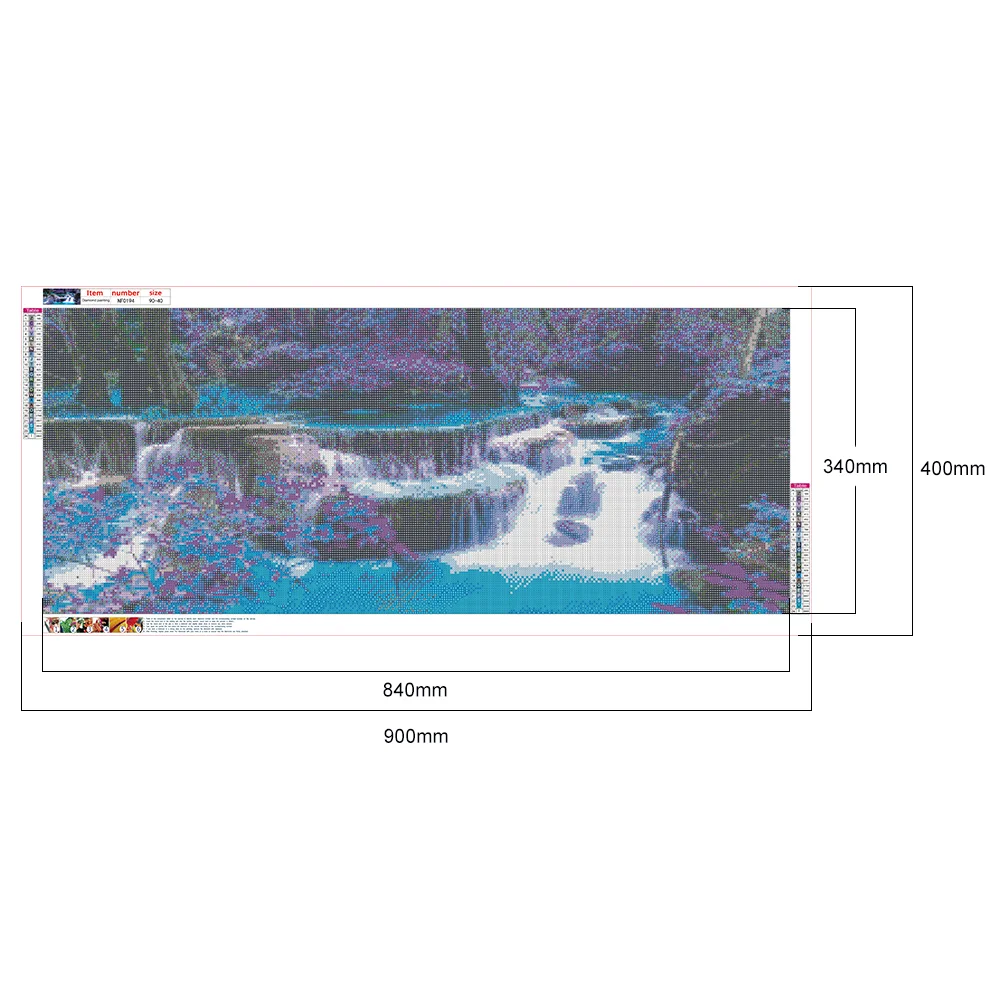 Diamond Painting - Full Square Drill -  Mountain Fall(90*40cm)