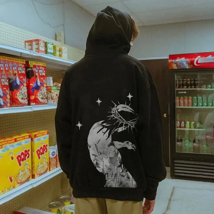 The Beginning And The End Long Sleeve Slip Pocket Hood Hoodie