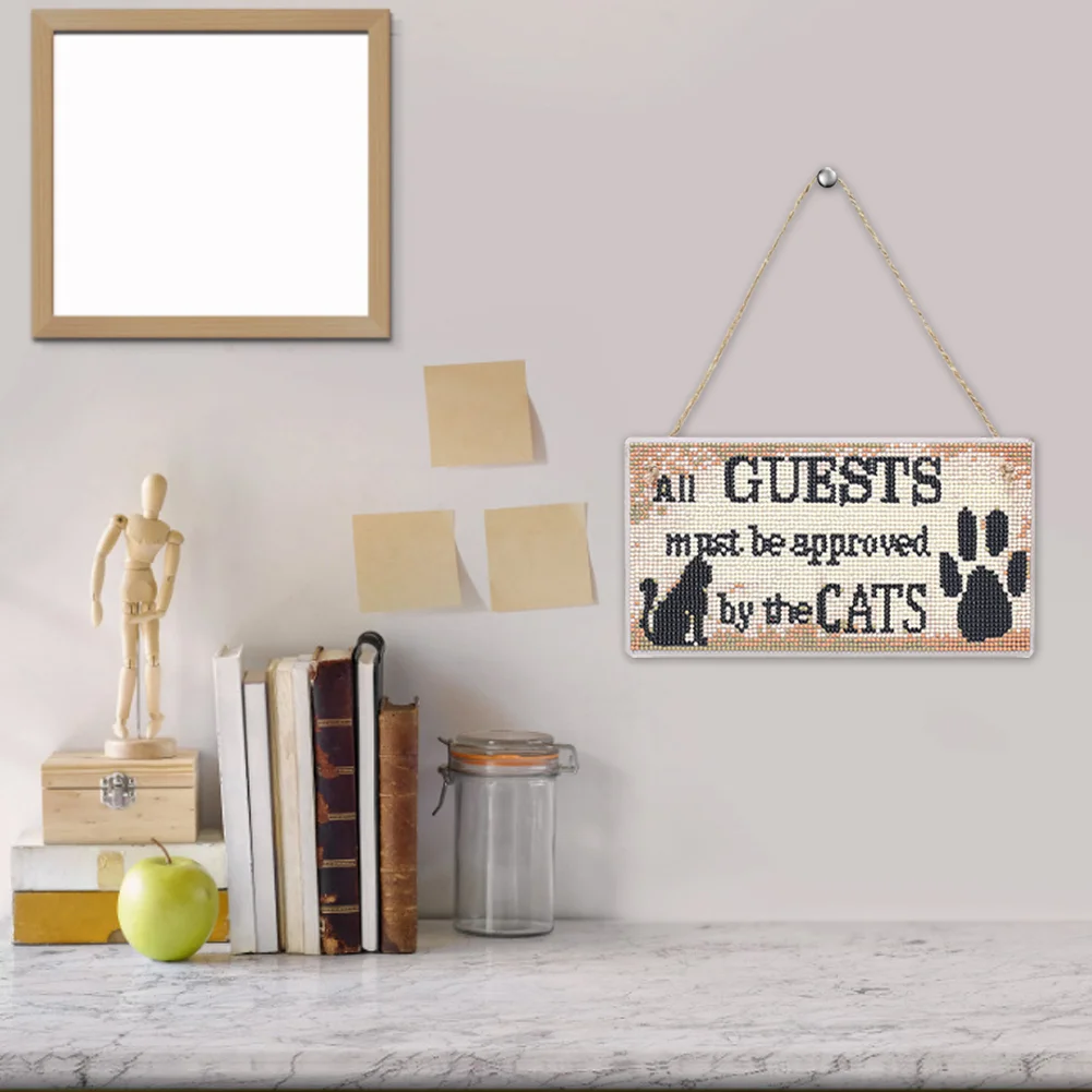 5D DIY Letter Full Drill Hanging Diamond Painting Craft Art Decor (Cat Paw)