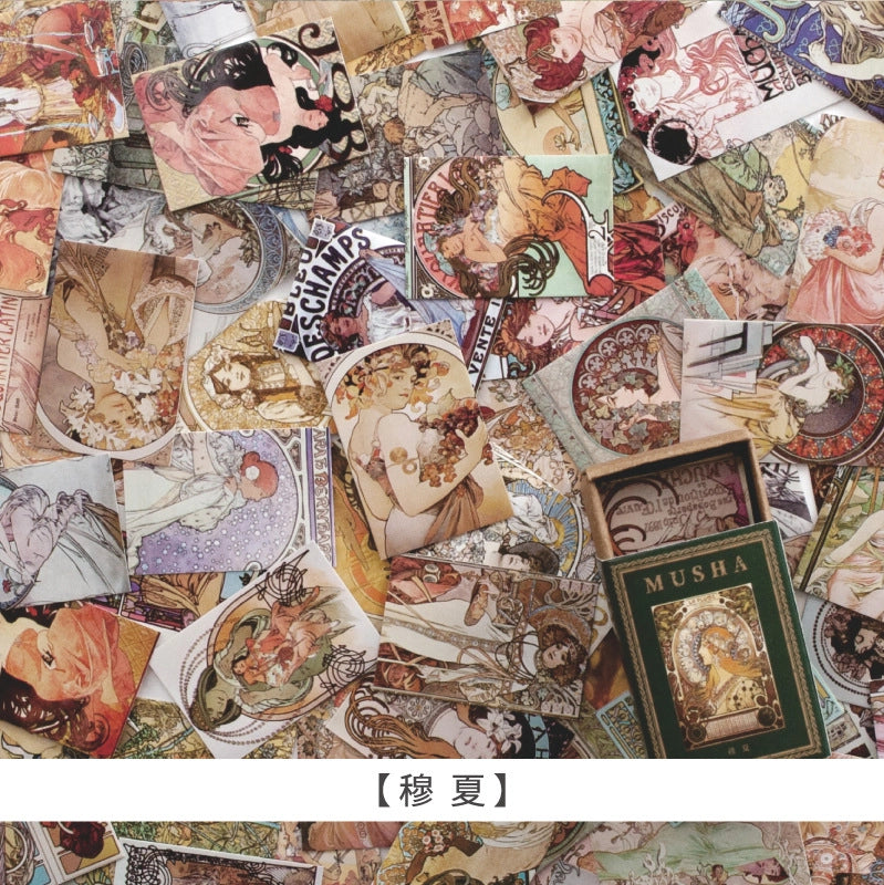 Retro Style Mini Cards Creative Handbook Decorative Ornaments Series 100 Vintage Themed Cards 10 Styles Included