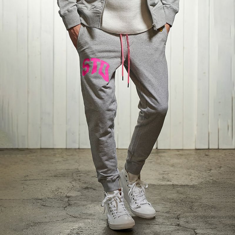 Men's Contrast Color Casual Tapered Sweatpants、、URBENIE