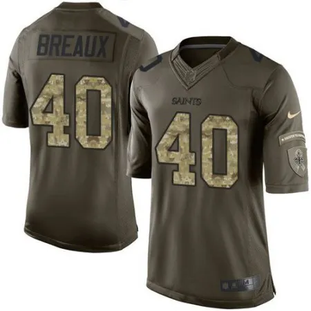 Saints #40 Delvin Breaux Green Men's Stitched NFL Limited Salute to Service Jersey