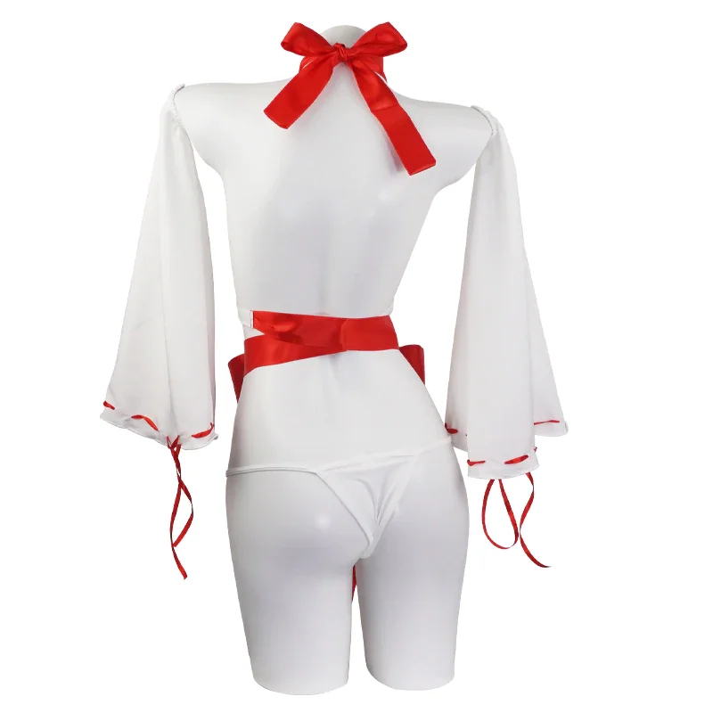 Billionm OJBK Japanese Witch Uniform Sexy Strappy Bikini Lingerie Set Girl Anime Maid Cosplay Costumes Red Kimono Apparel Women Cute Suit