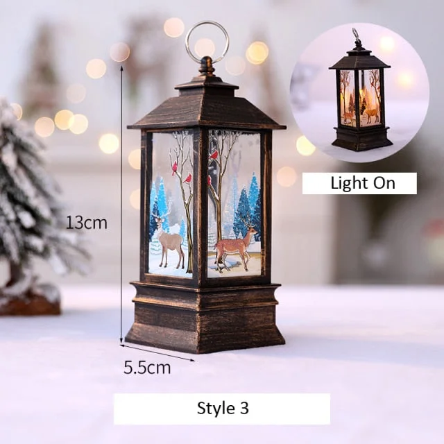 Santa Claus Snowman Lantern Light Merry Christmas Decor For Home Christmas Tree Ornament Xmas Gifts Navidad 2021 New Year 2022