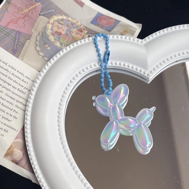 Laser Balloon Dog Doll Key Chain Cute Doll Pendant Student Ornaments Colorful Dog Creative Jewelry Gift