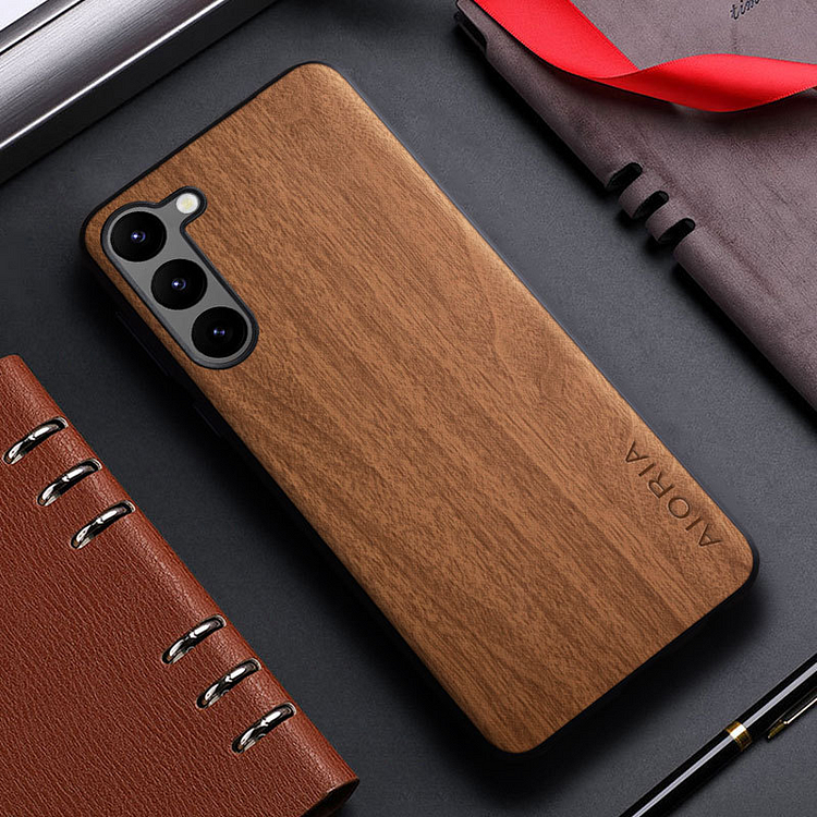 Bamboo Wood Pattern Leather Phone Case