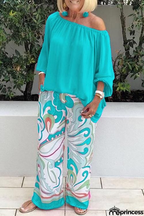 Dew Shoulder Bat T Shirt Pants Set