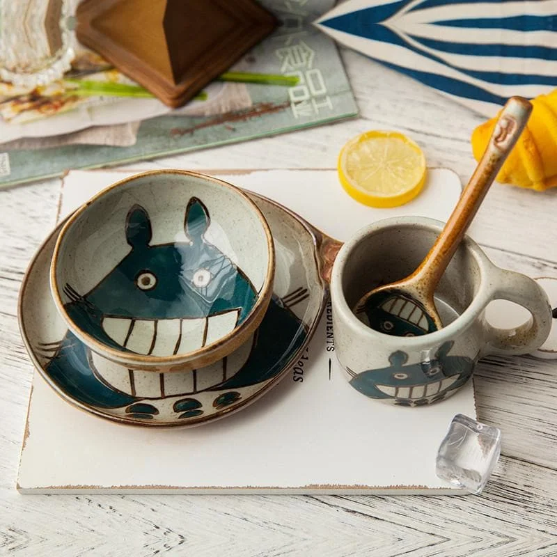 Kawaii Totoro Anime Bowl Dish Cup Spoon Set SP179063