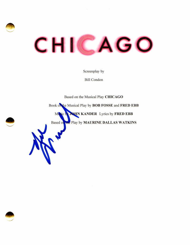 ROB MARSHALL SIGNED AUTOGRAPH - CHICAGO - FULL MOVIE SCRIPT CATHERINE ZETA-JONES