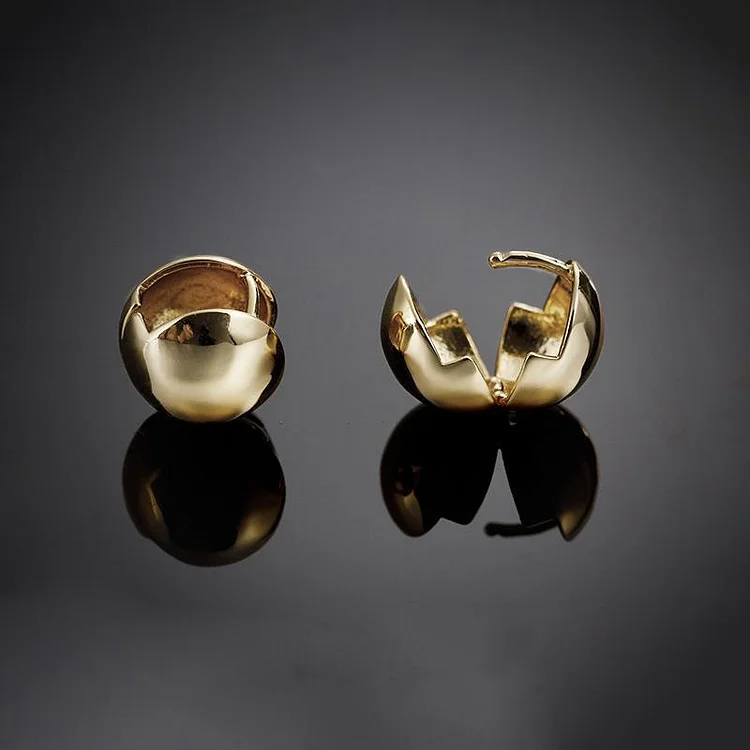 Retro Simple Plated Ball Ear Studs