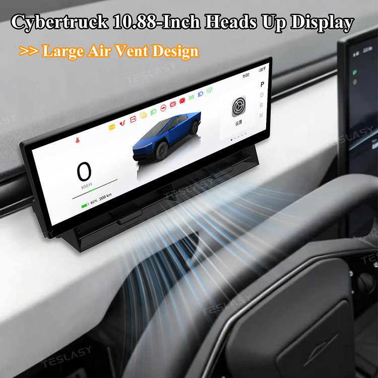 Teslasy Cybertruck Heads Up Display 10.88-Inch Instrument Cluster Display Dashboard Touch Screen