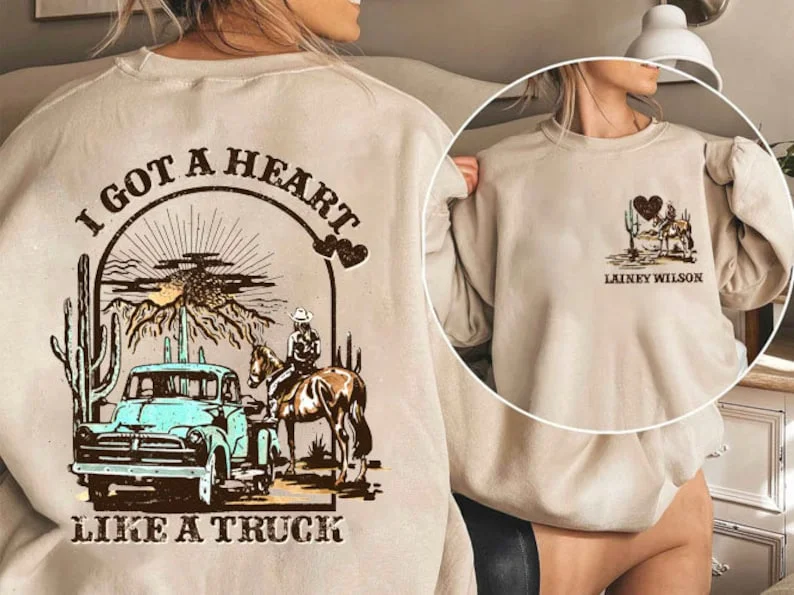 Heart Like A Truck Cowboy Sweatshirt
