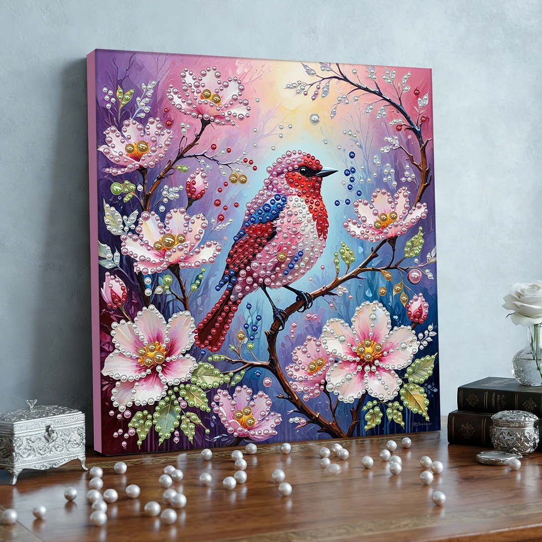 Birds - DIY Pearl Diamond Art Kit With Frame 30*30cm
