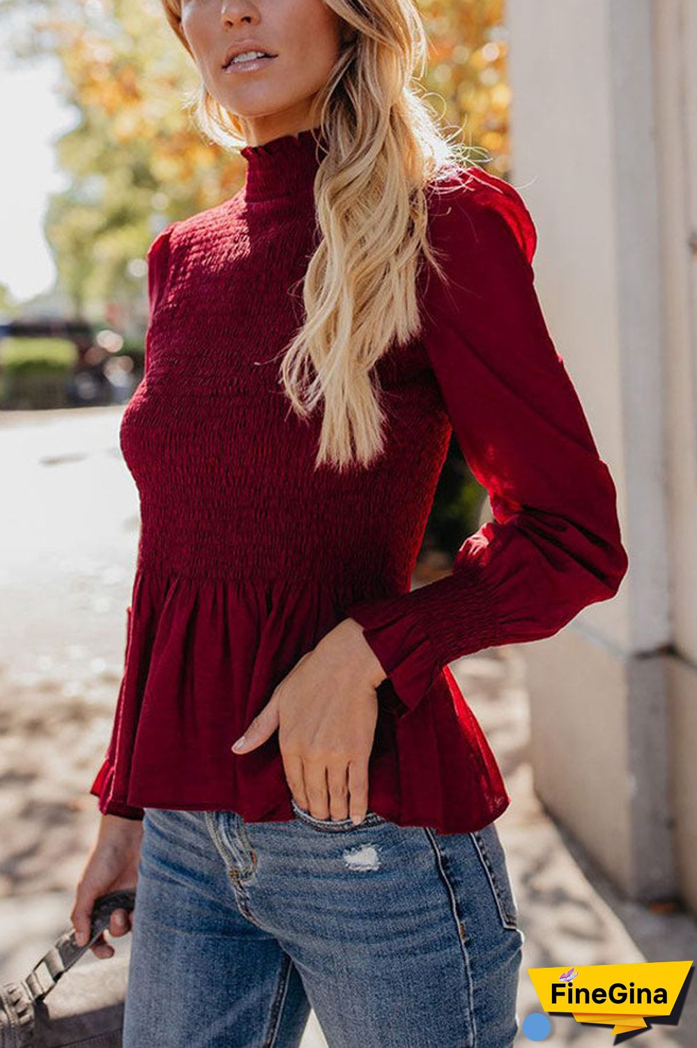 Casual High Neck Lace Design Top