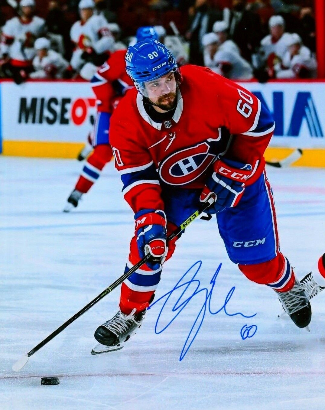 ALEX BELZILE autographed SIGNED MONTREAL CANADIENS 8X10 Photo Poster painting