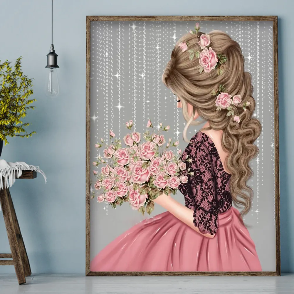 Diamond Painting - Full Round Drill - Girl(30*40cm)