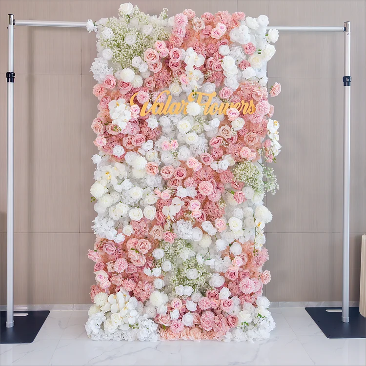 5D Roll-Up Flower Wall Backdrop for Wedding & Party Celebration Decor