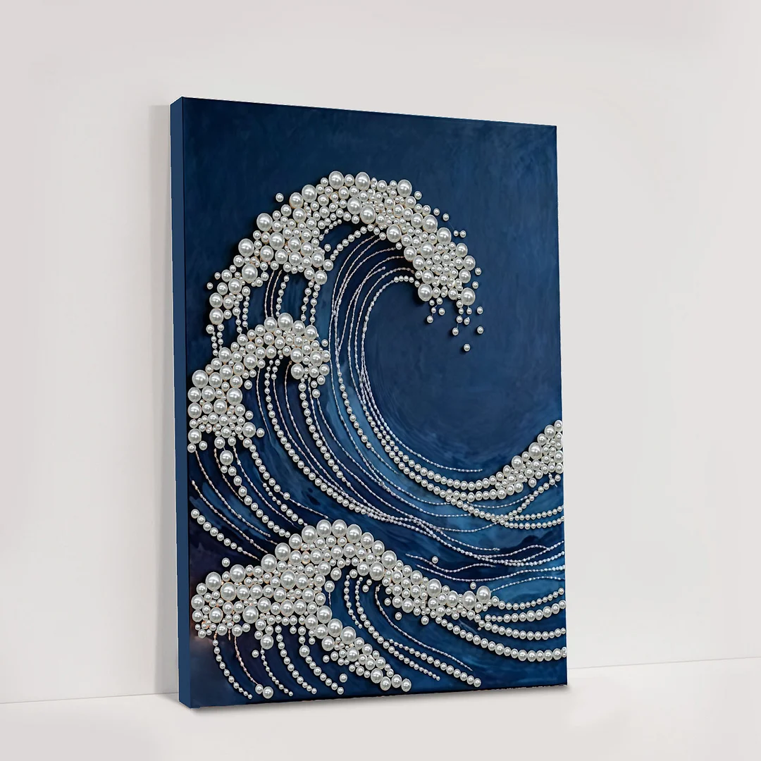 DIY Pearl Painting Art Kit, Oil Painting Style Beads Canvas With Frame 30*40cm, Handmade Home & Wall D&eacute;cor, Beginner Friendly Unique DIY Gift for Friends, Mom