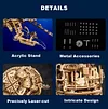 Aurora Jellyfish Music Box Jellyfish 3D Wooden Mechanical Gear Puzzle DIY Handmade Music Box Building Blocks Birthday Gift Christmas Gift Desktop Ornaments