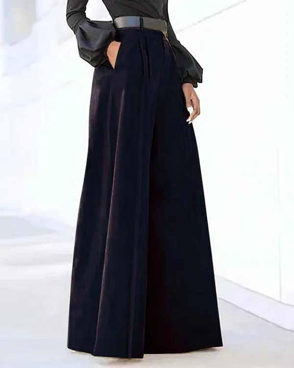 Fashionable and Elegant High-waisted Wide-leg Flared Wide-leg Pants