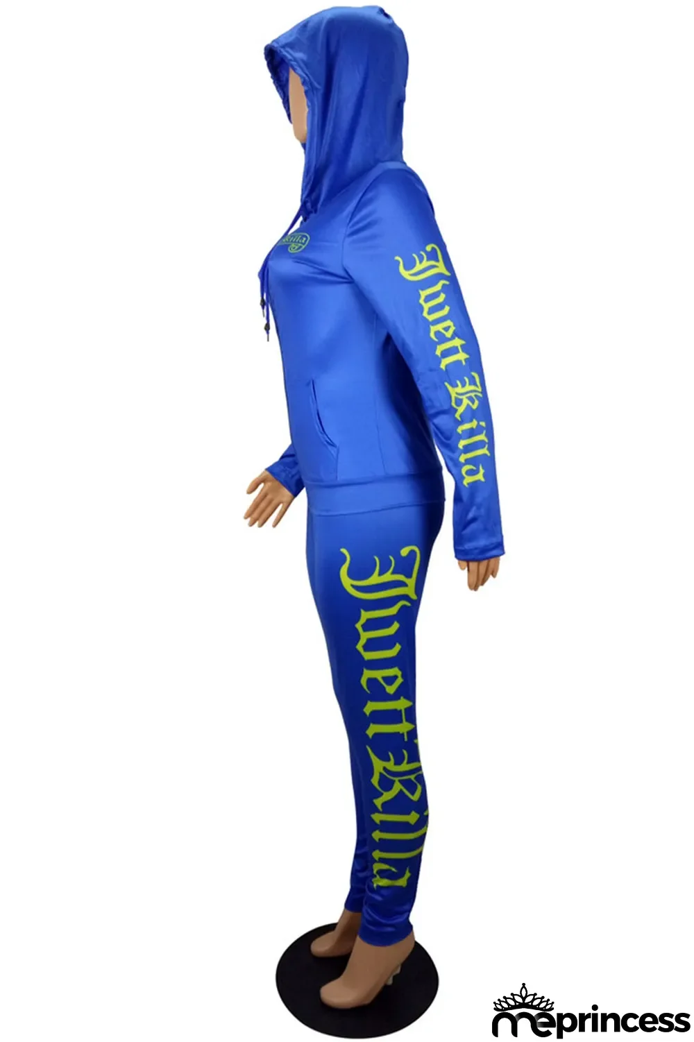 Red Fashion Sportswear Print Split Joint Hooded Collar Long Sleeve Two Pieces