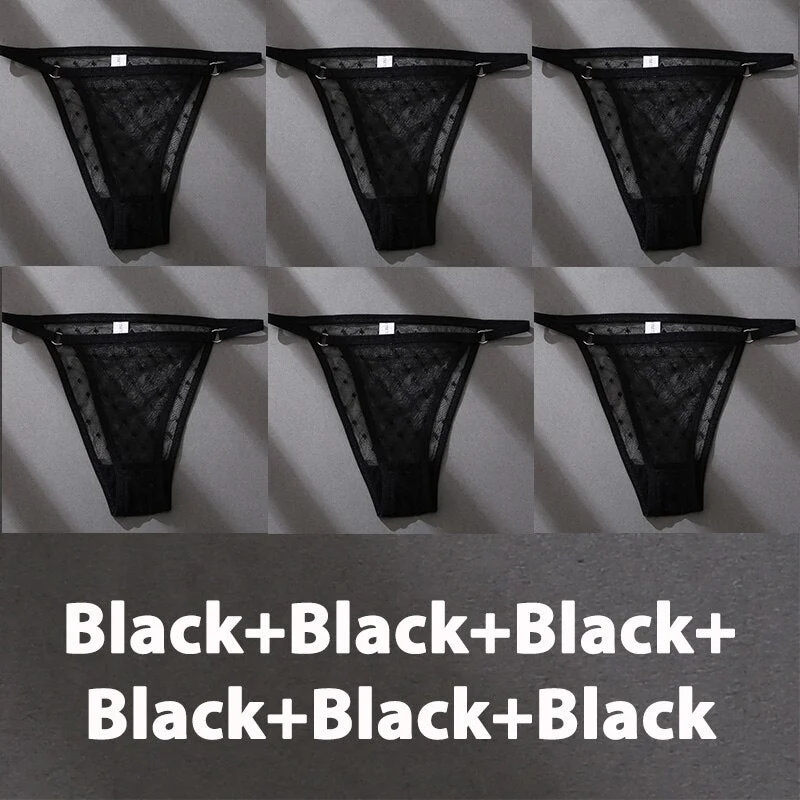 6PCS/Set Finetoo Panties Women's Perspective Panties Sexy Underwear Lace Panties Female Lingerie Briefs Intimate Plus Size M-XXL