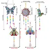 5PCS-1 5D DIY Diamond Painting Wind Chimes Suncatcher Kit Double Sided Diamond Art Kits Suncatcher with Crystal Pendant for Home Wall Window Decor Adults DIY Art Craft