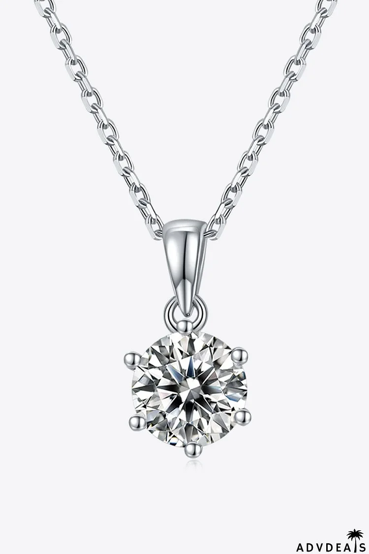 1 Carat Moissanite 925 Sterling Silver Necklace