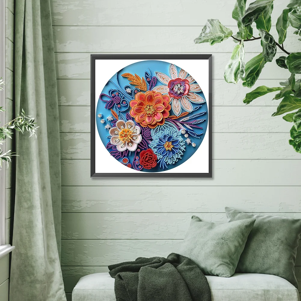 Diamond Painting - Partial Special Shaped Drill - Flower(Canvas|30*30cm)