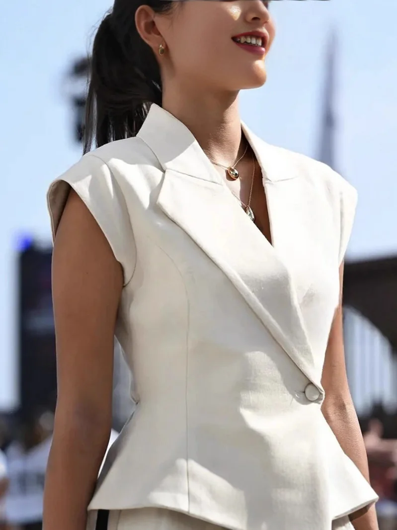 Sdrawing Sdrawing Suit 2025 Autumn And Winter 2025 New French Temperament Elegant Sleeveless Waist Thin Design Suit Suit Suit Suit