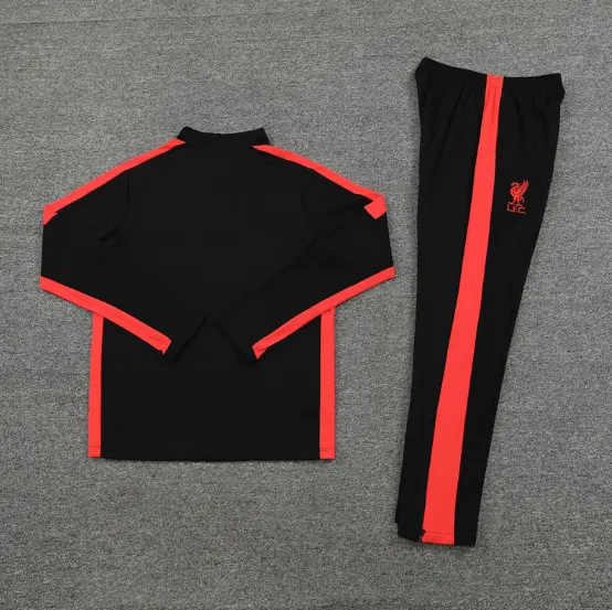 23/24 Liverpool Half-Pull Training Suit Red Black Football Jersey Set Thai Quality
