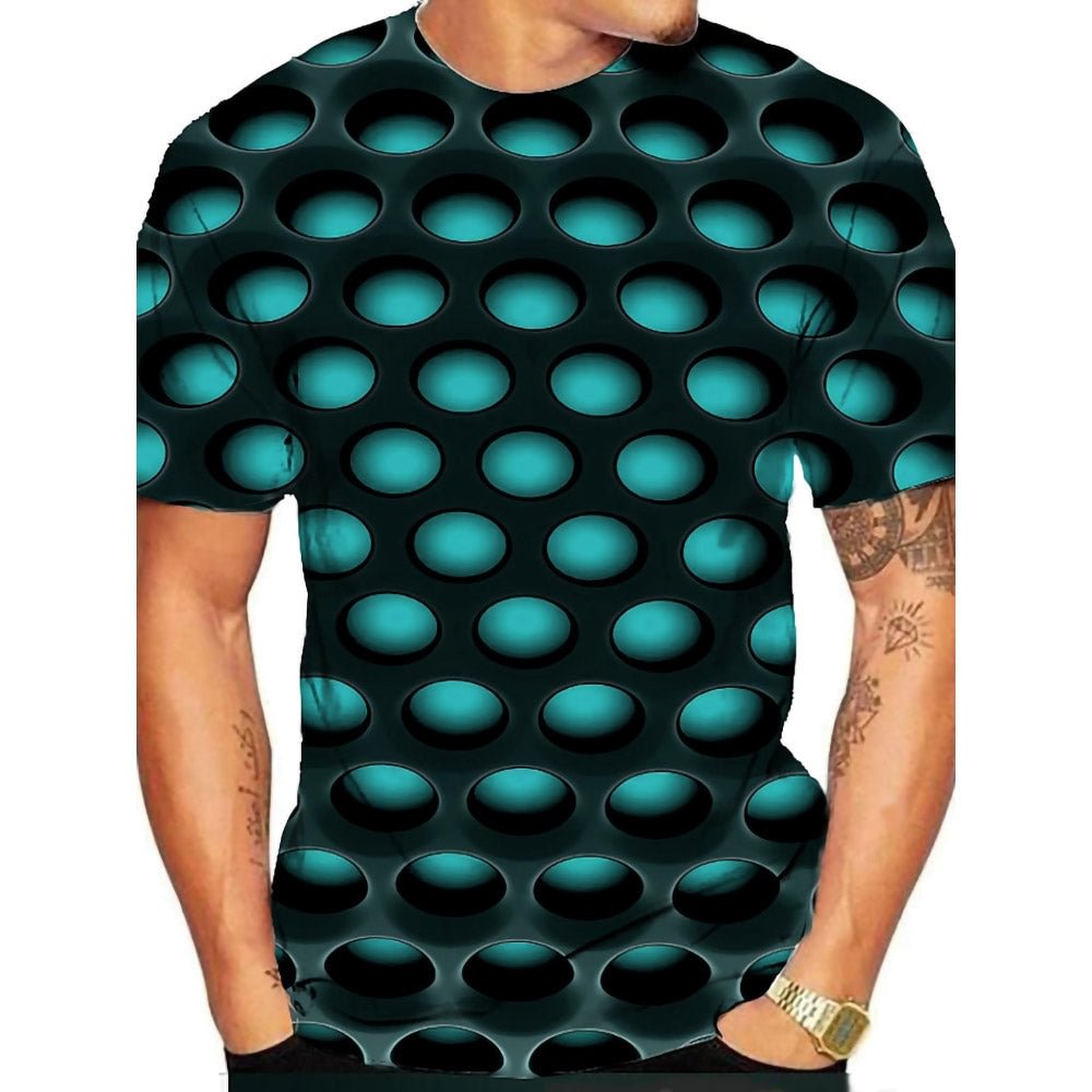 3D Graphic Short Sleeve Shirts Optical Illusion