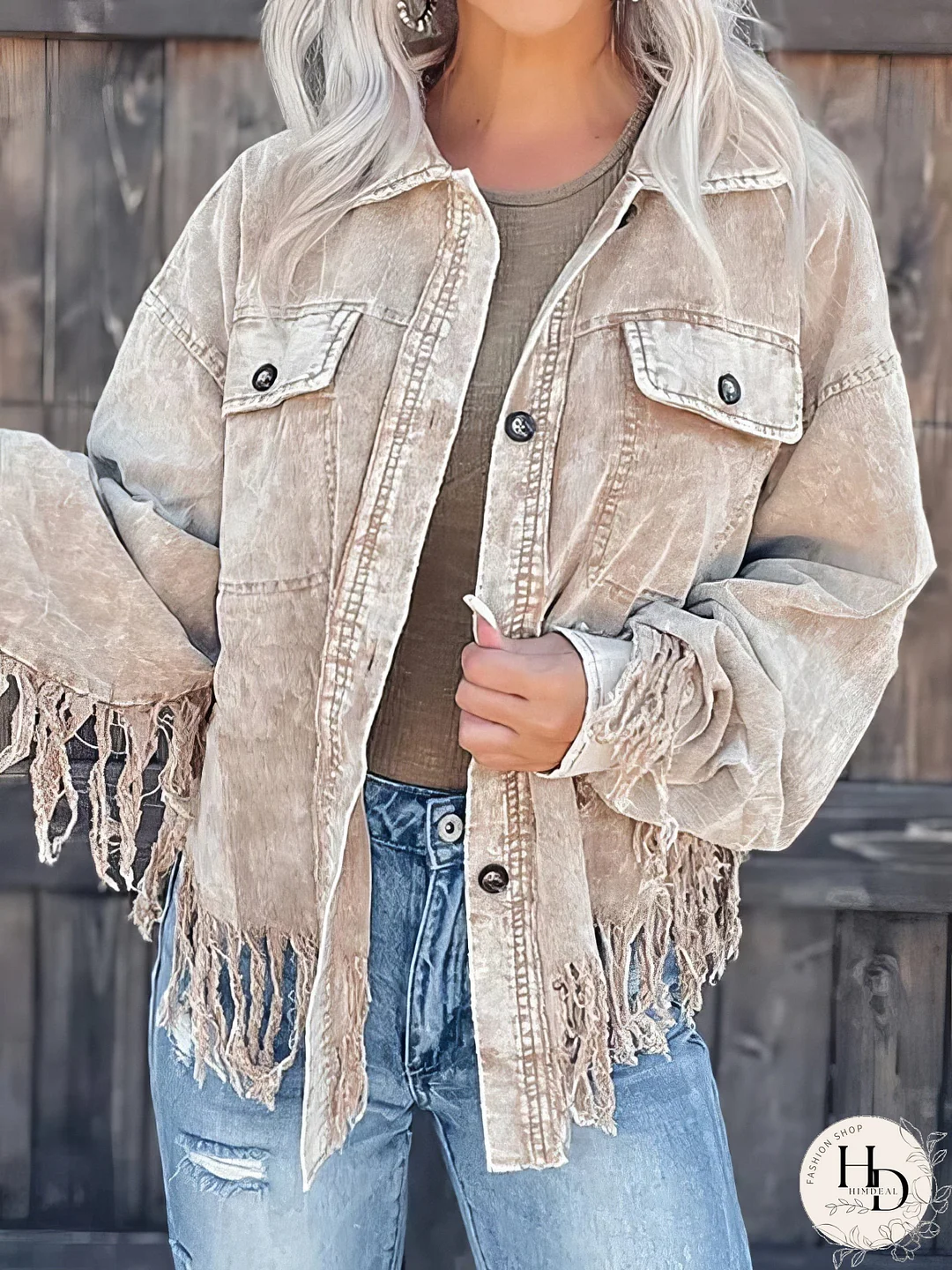 Tassel Detail Corduroy Jacket