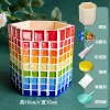 Glass Mosaic Art DIY Kit With Wood Pen Holder Square Crystal Mosaic Supplies Art Kit 