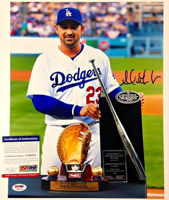 ADRIAN GONZALEZ Autograph DODGERS Signed 11x14 Photo Poster painting PSA/DNA ITP Witness COA (c)