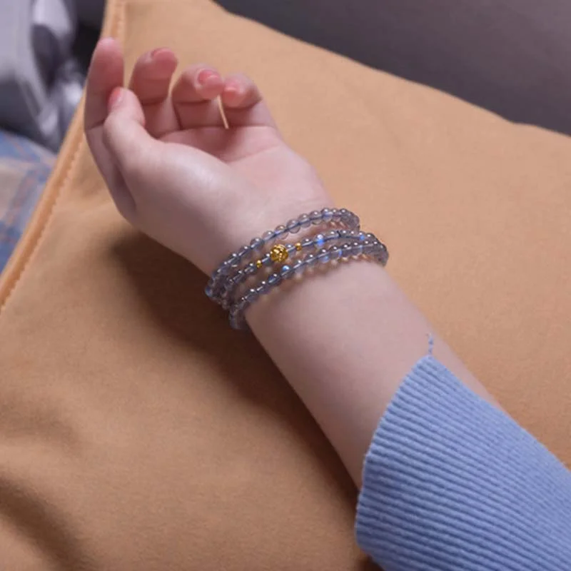 Moonstone Rose Luck Blessing Bracelet